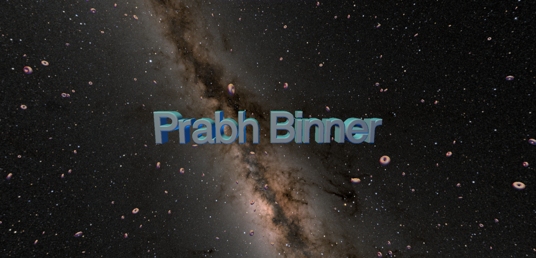3D name rendered inside a Milky Way galaxy