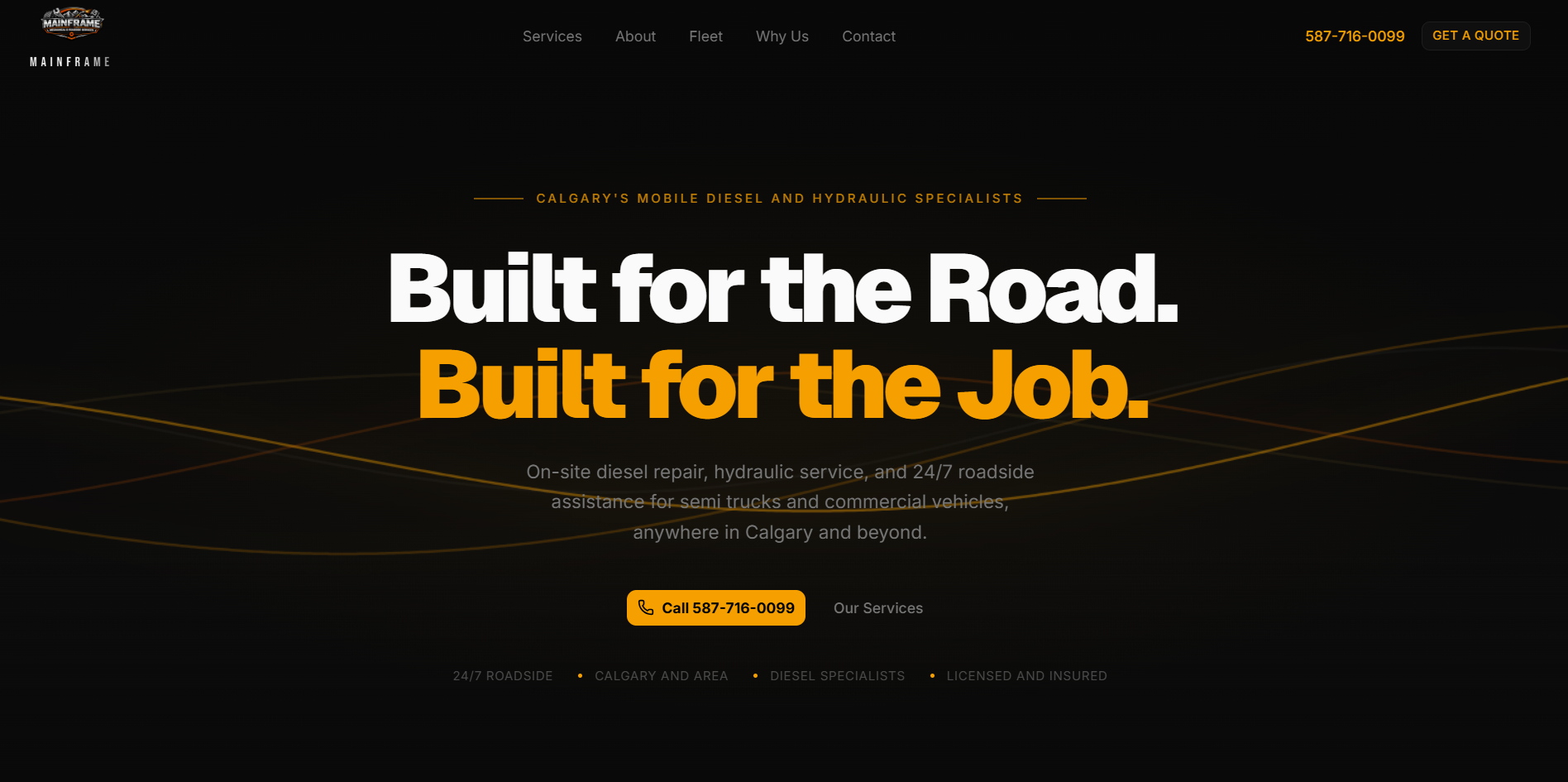 Mainframe Mechanical homepage hero